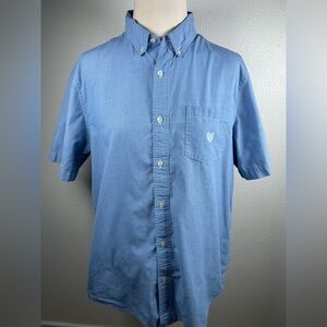Chap's Blue Short Sleeve Button Down - Size Large